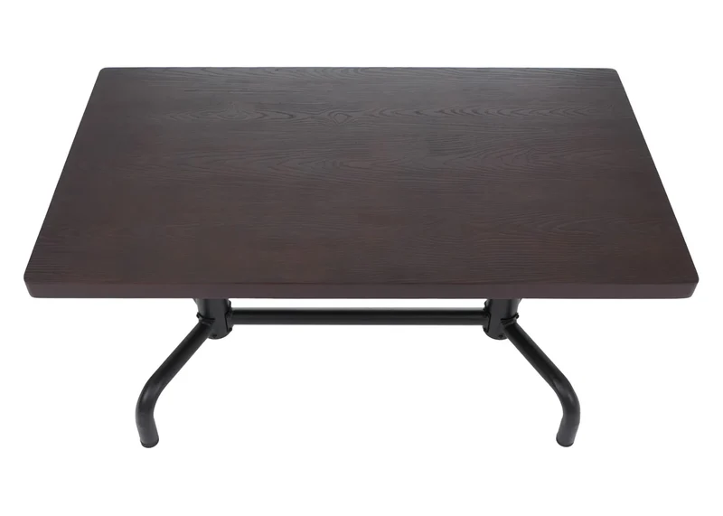 Table à manger de salle à manger style industriel 140 x 80 cm bois finition foncée avec structure noire 04_0008987