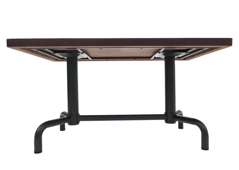 Table à manger de salle à manger style industriel 140 x 80 cm bois finition foncée avec structure noire 04_0008987