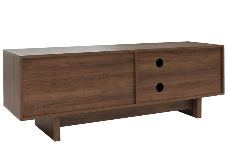 Meuble TV avec tiroirs et rangements avec façades structurées 51,5 x 150 x 39,5 cm mélaminé marron 04_0009390