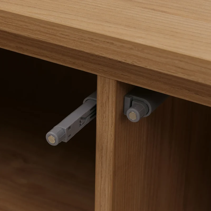 Buffet meuble de rangement avec 3 portes et 6 compartiments 86 x 160 x 40 cm mélaminé finition orme naturel 04_0009389