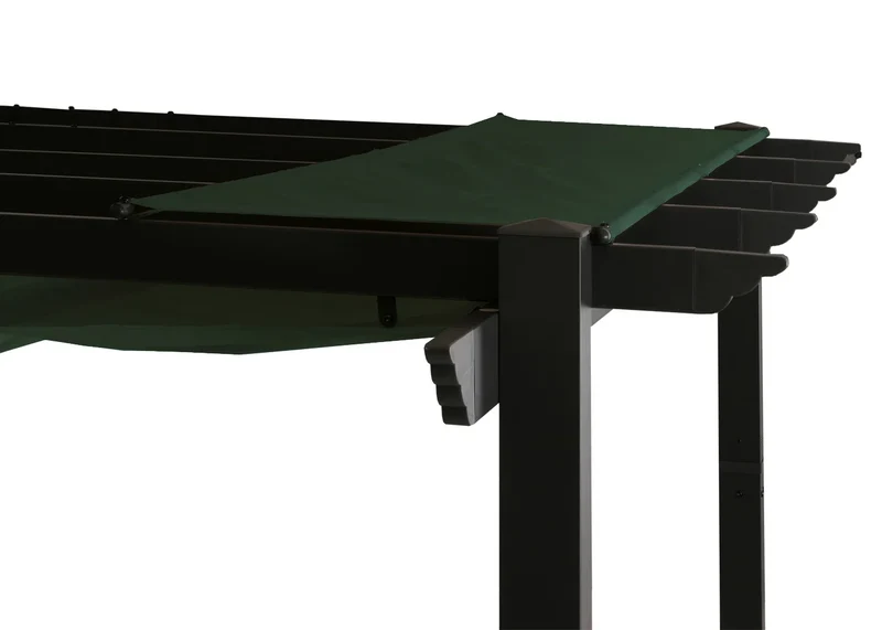 Pergola en aluminium pavillon de jardin avec toit coulissant structure robuste 8 cm protection UV50+ 3 x 4 m vert 04_0009577