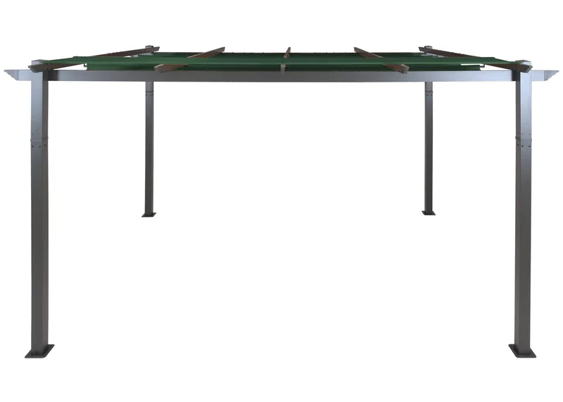 Pergola en aluminium pavillon de jardin avec toit coulissant structure robuste 8 cm protection UV50+ 3 x 4 m vert 04_0009577