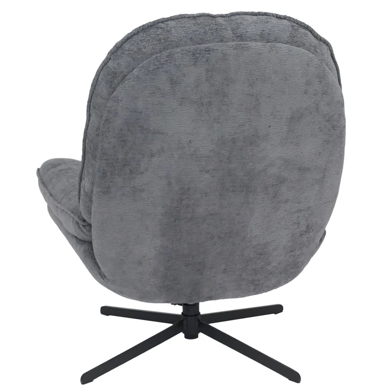 Fauteuil relax TV design moderne et confort fonction de bascule pivotant en métal et tissu chenille gris 04_0009031
