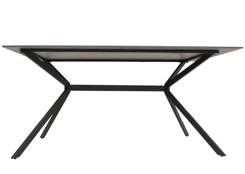 Table à manger en pierre frittée et métal effet marbre noir et or 160 cm 04_0009225
