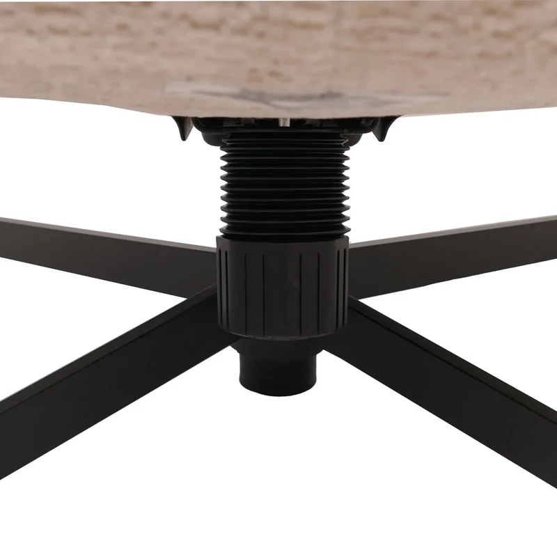 Fauteuil relax avec repose-pieds fauteuil TV pivotant avec suspension métal et tissu chenille crème 04_0009041