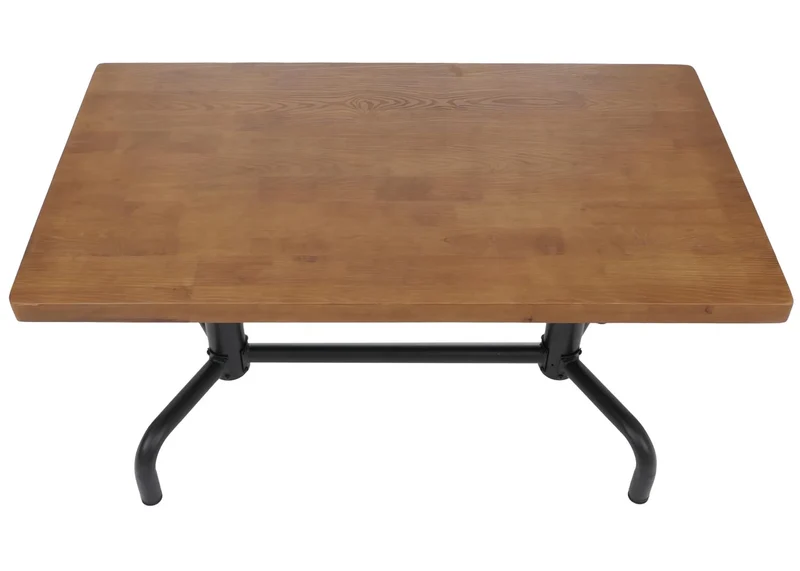 Table à manger style industrie 140 x 80 cm en bois finition naturelle avec structure acier noire 04_0008979