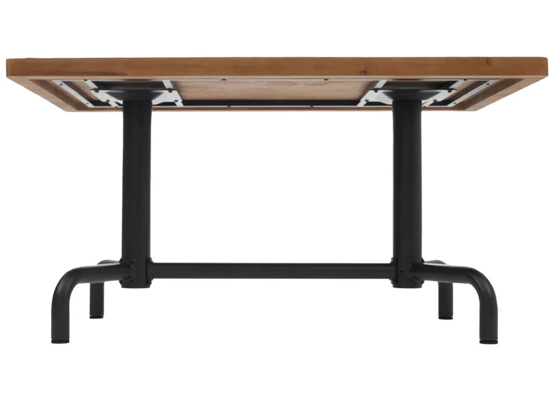 Table à manger style industrie 140 x 80 cm en bois finition naturelle avec structure acier noire 04_0008979