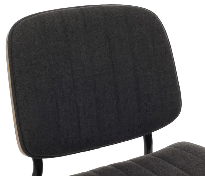 Lot de 2 chaises de salle à manger design moderne en bois cintré finition naturelle avec assise en tissu gris foncé 04_0009466