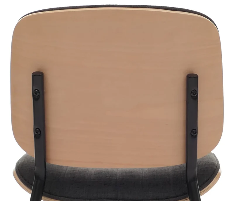 Lot de 2 chaises de salle à manger design moderne en bois cintré finition naturelle avec assise en tissu gris foncé 04_0009466
