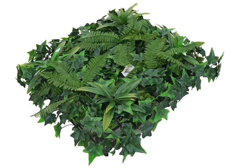 Panneaux muraux végétaux mur végétal décoratif avec plantes artificielles intérieur extérieur 4 panneaux 50 x 50 cm 1 m² fougère lierre 04_0009176