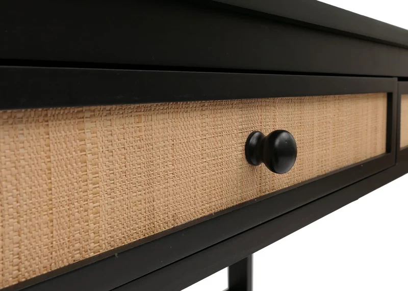 Bureau table de travail bureau pour ordinateur portable avec tiroirs 78 x 110 x 60 cm bois noir 04_0009481