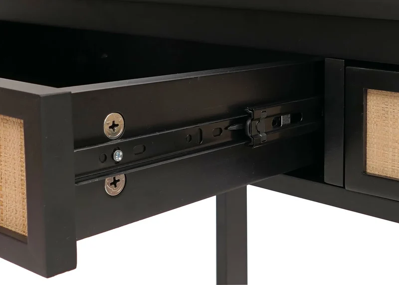 Bureau table de travail bureau pour ordinateur portable avec tiroirs 78 x 110 x 60 cm bois noir 04_0009481
