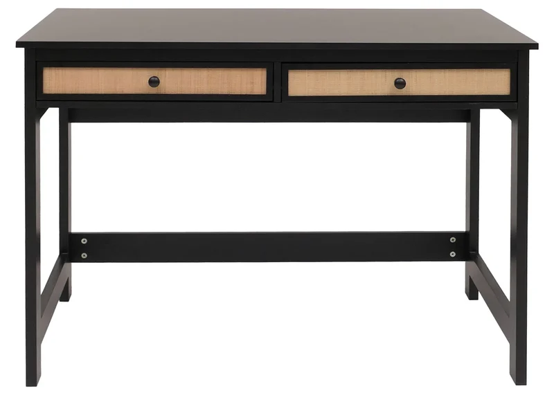 Bureau table de travail bureau pour ordinateur portable avec tiroirs 78 x 110 x 60 cm bois noir 04_0009481