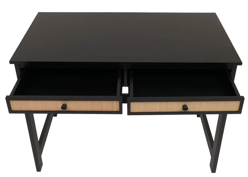 Bureau table de travail bureau pour ordinateur portable avec tiroirs 78 x 110 x 60 cm bois noir 04_0009481