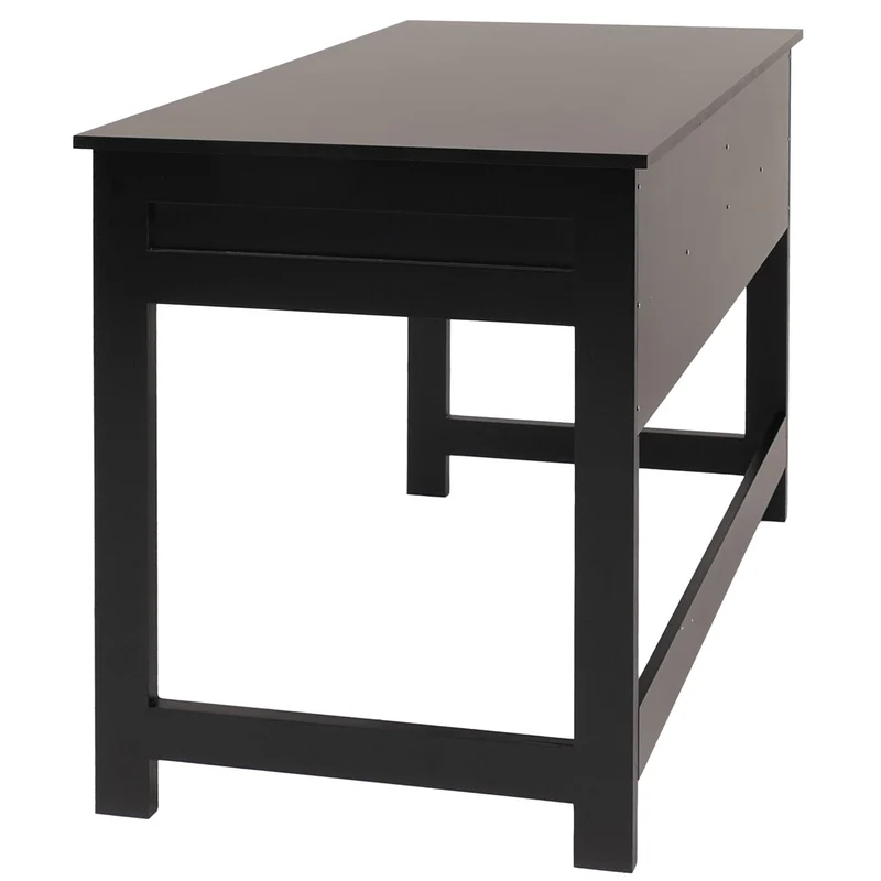 Bureau table de travail bureau pour ordinateur portable avec tiroirs 78 x 110 x 60 cm bois noir 04_0009481