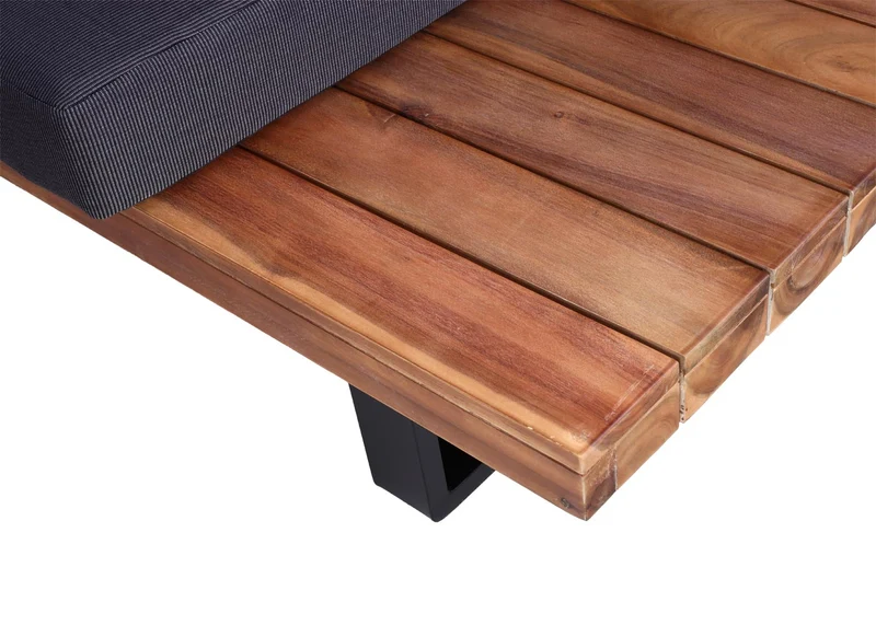 Salon de jardin ensemble lounge 5 places 255x255 cm aluminium et bois d’acacia avec coussins gris foncé 04_0010294