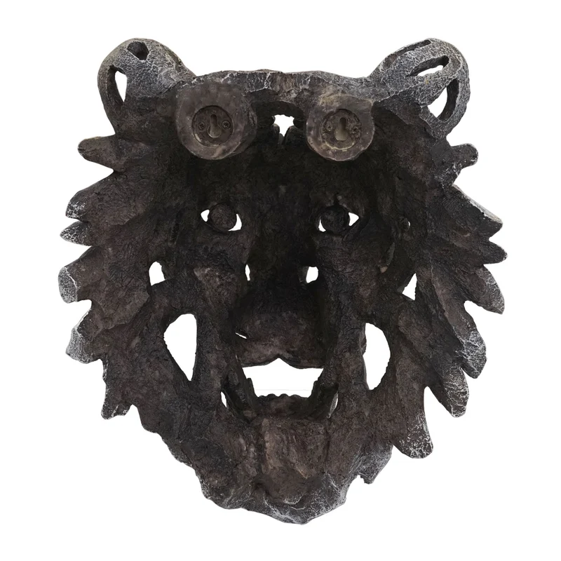 Décoration murale tête de tigre trophée mural 35 cm polyresine pour intérieur et extérieur 04_0002838