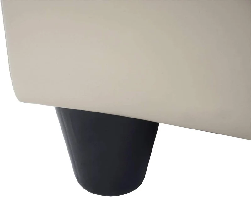 Banc coffre de rangement banc avec espace de stockage 45 x 114 x 45 cm PVC crème 04_0002831