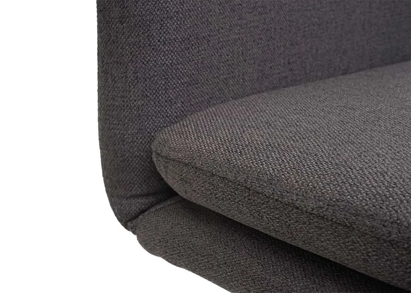 Lot de 6 chaises de salle à manger chaise cuisine type luge tissu gris-brun avec structure en acier inoxydable brossé 04_0000877