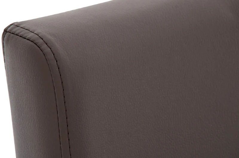 Tabouret de bar chaise haute contemporaine avec assise rembourrée PVC marron et piètement en acier inoxydable 10_0006330