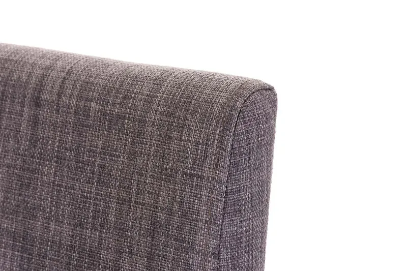 Tabouret de bar x1 avec repose-pieds plaque de base carrée en métal noir assise en tissu gris 10_0005306