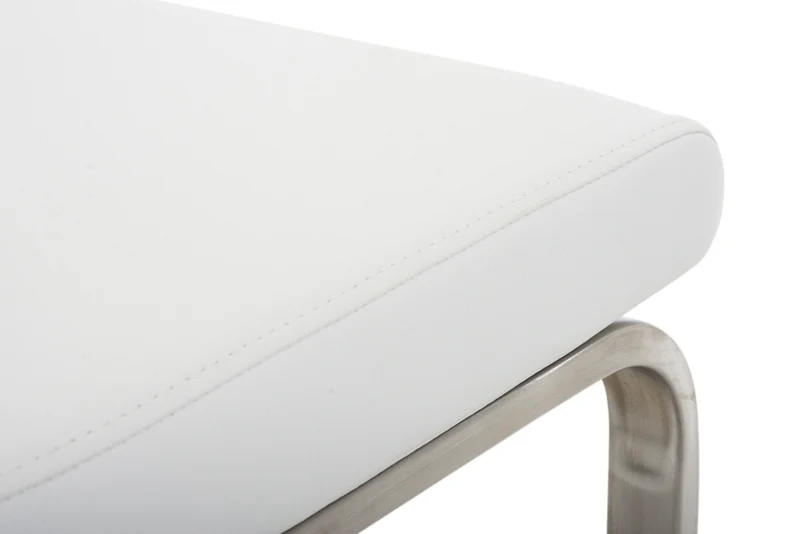 Lot de 2 chaises de salle à manger style cantilever en PVC blanc pieds forme luge en acier inoxydable 10_0001596