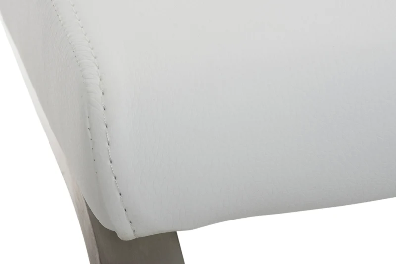 Lot de 2 chaises de salle à manger style cantilever en PVC blanc pieds forme luge en acier inoxydable 10_0001596