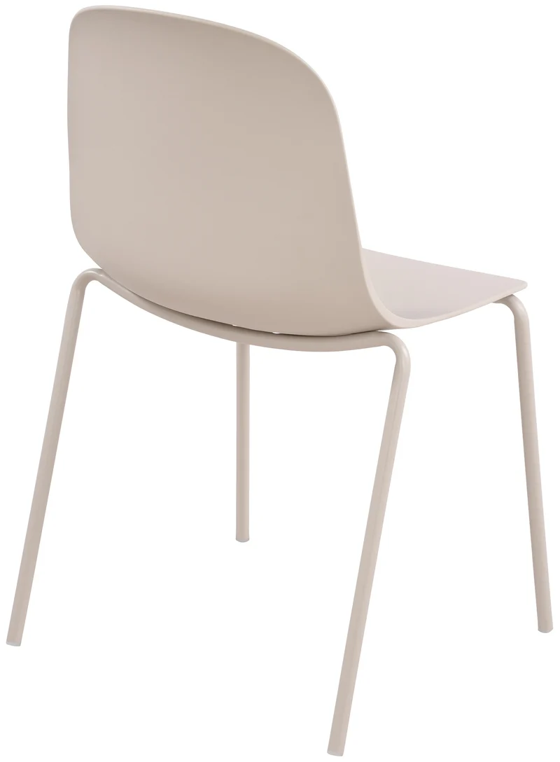 Lot de 2 chaises de jardin en plastique gris clair et cadre robuste à quatre pieds en acier 10_0007329
