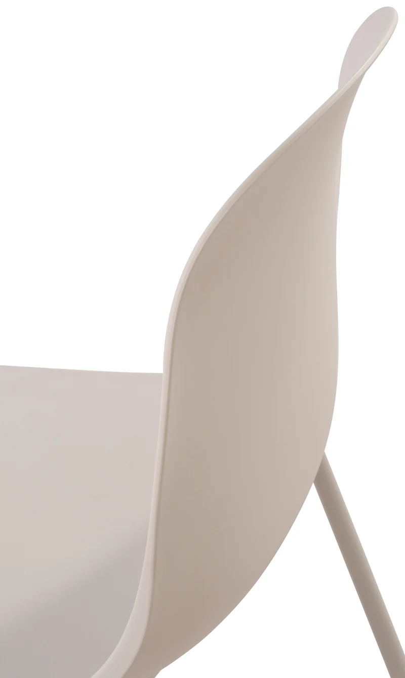 Lot de 2 chaises de jardin en plastique gris clair et cadre robuste à quatre pieds en acier 10_0007329
