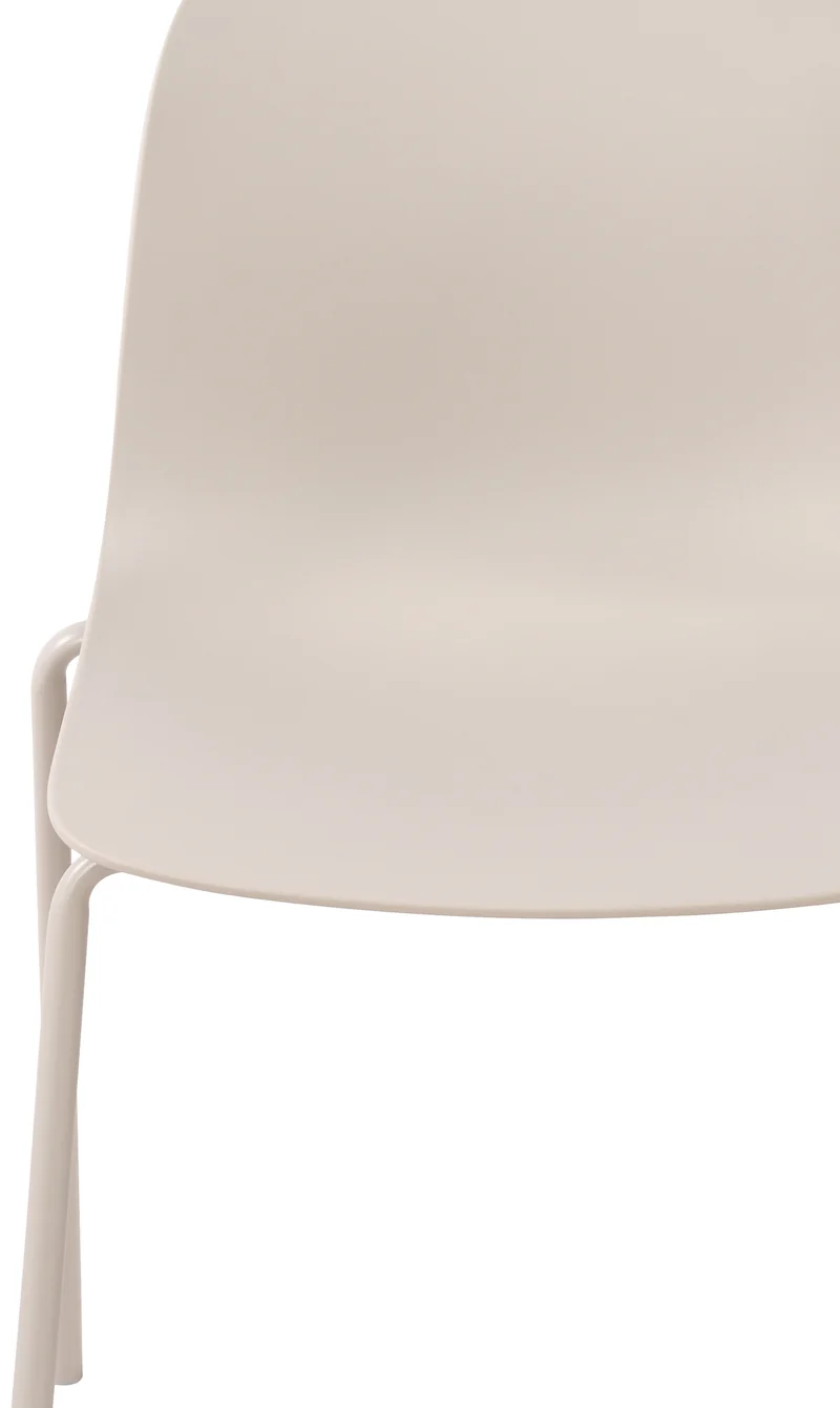 Lot de 2 chaises de jardin en plastique gris clair et cadre robuste à quatre pieds en acier 10_0007329