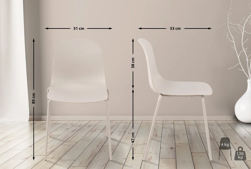 Chaise de jardin x1 en plastique gris clair et cadre robuste à quatre pieds en acier 10_0007294