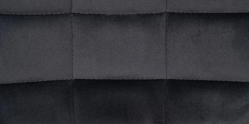 Lot de 2 tabourets de bar structure métallique noir assise en velours gris foncé avec surpiqûres 10_0004445