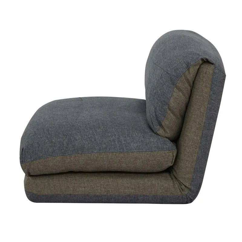 Fauteuil convertible fauteuil-lit pliable avec dossier réglable 5 positions en tissu khaki / gris foncé 04_0011008