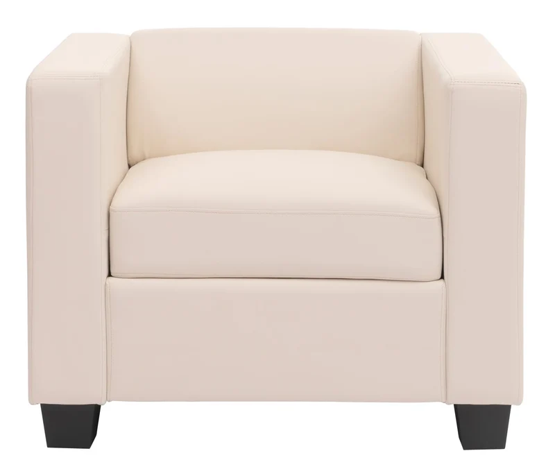 Fauteuil lounge relax design moderne avec accoudoirs assise rembourrée confortable en similicuir blanc 04_0011554