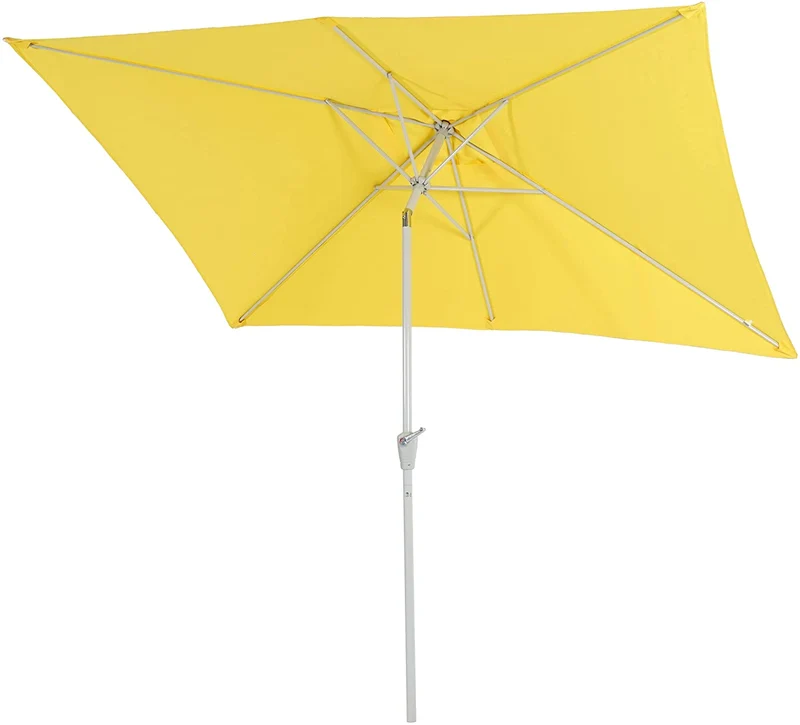 Parasol de jardin 2x3m rectangulaire inclinable polyester/aluminium 4,5kg jaune 04_0003893