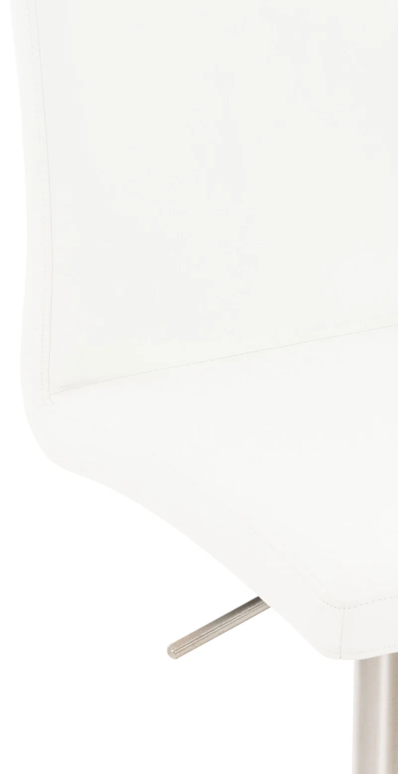 Tabouret de bar x1 réglable en hauteur et pivotant à 360° plateforme ronde en métal assise en PVC blanc 10_0004563
