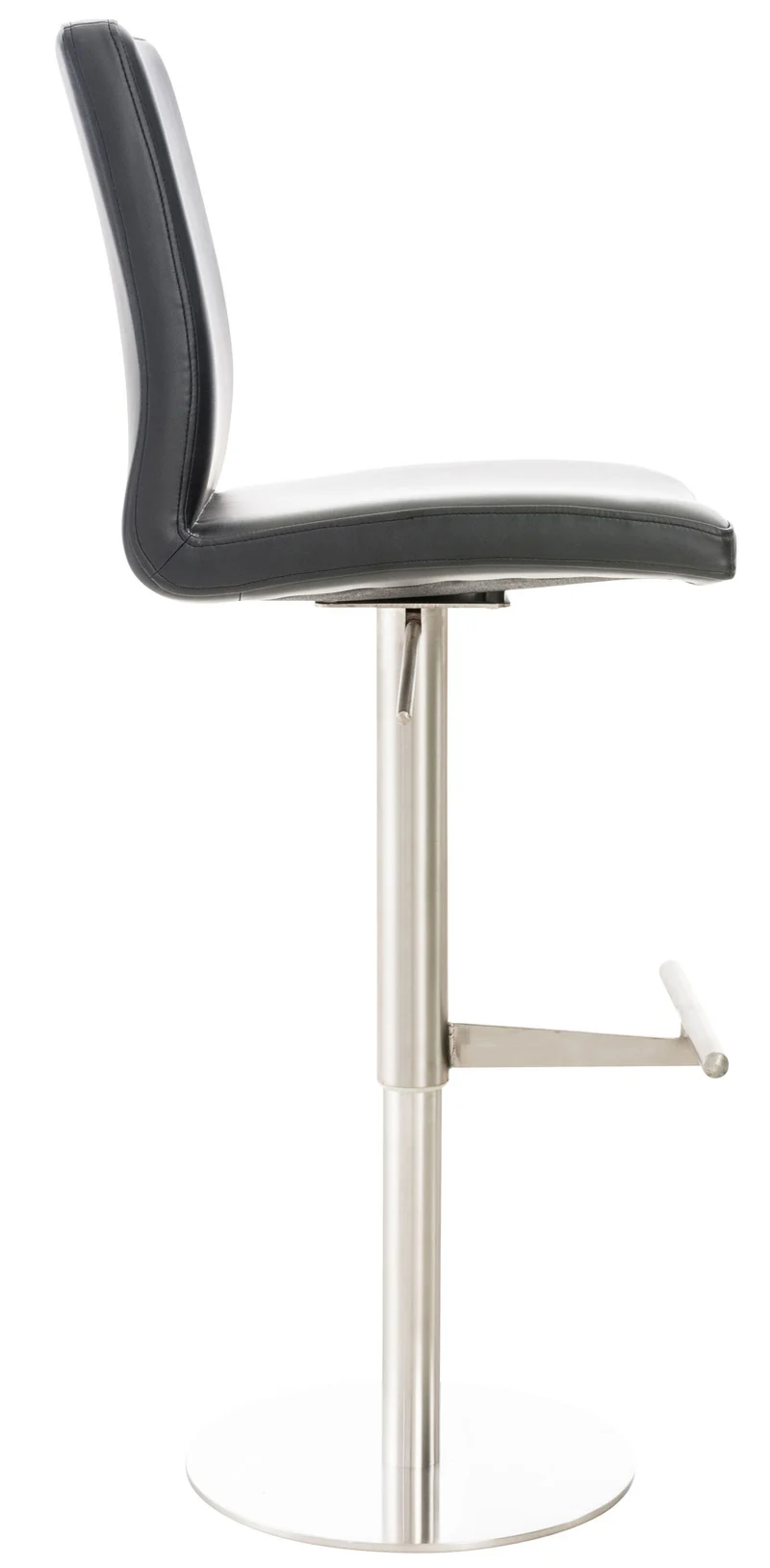 Tabouret de bar x1 réglable en hauteur et pivotant à 360° plateforme ronde en métal assise en PVC noir 10_0004561