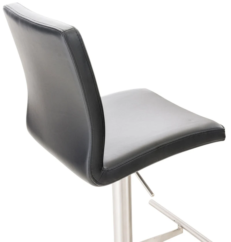 Tabouret de bar x1 réglable en hauteur et pivotant à 360° plateforme ronde en métal assise en PVC noir 10_0004561