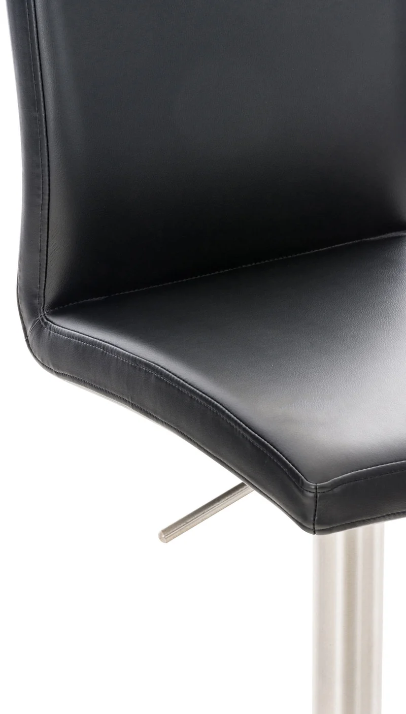 Tabouret de bar x1 réglable en hauteur et pivotant à 360° plateforme ronde en métal assise en PVC noir 10_0004561
