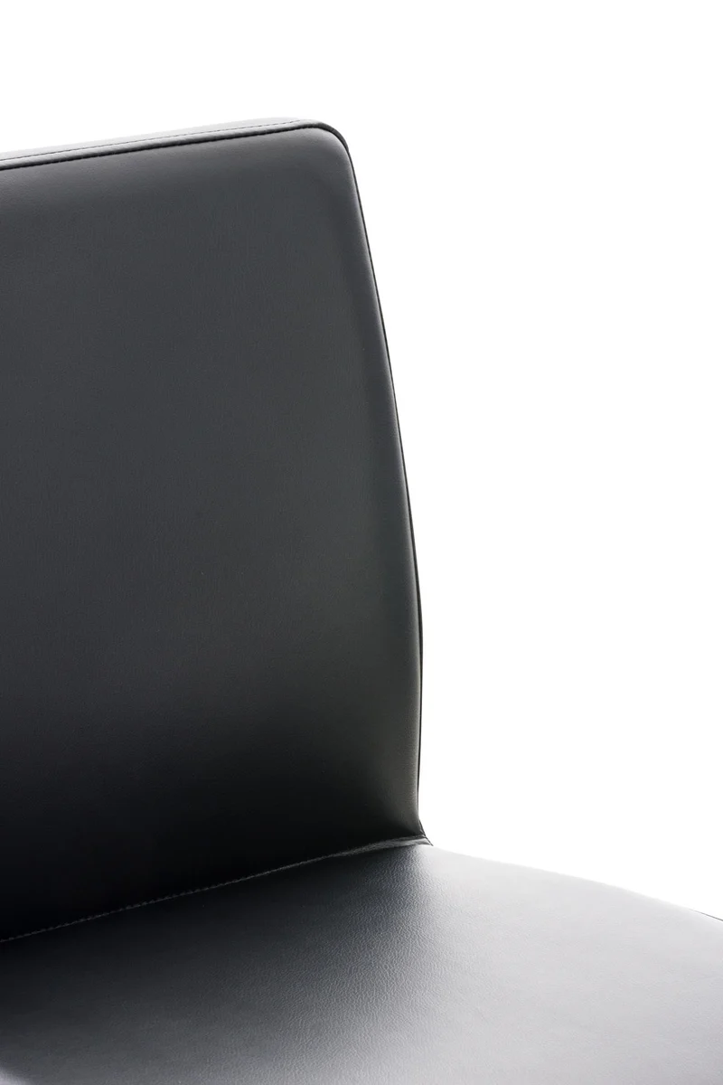 Tabouret de bar x1 réglable en hauteur et pivotant à 360° plateforme ronde en métal assise en PVC noir 10_0004561