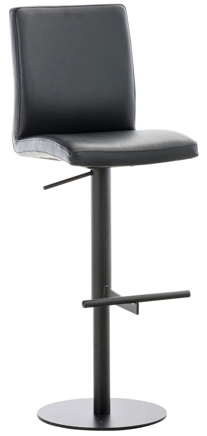 Lot de 2 tabourets de bar avec repose-pieds et dossier assise en similicuir noir cadre métal noir 10_0006747