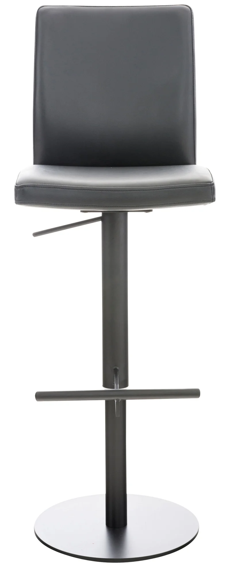 Lot de 2 tabourets de bar avec repose-pieds et dossier assise en similicuir noir cadre métal noir 10_0006747