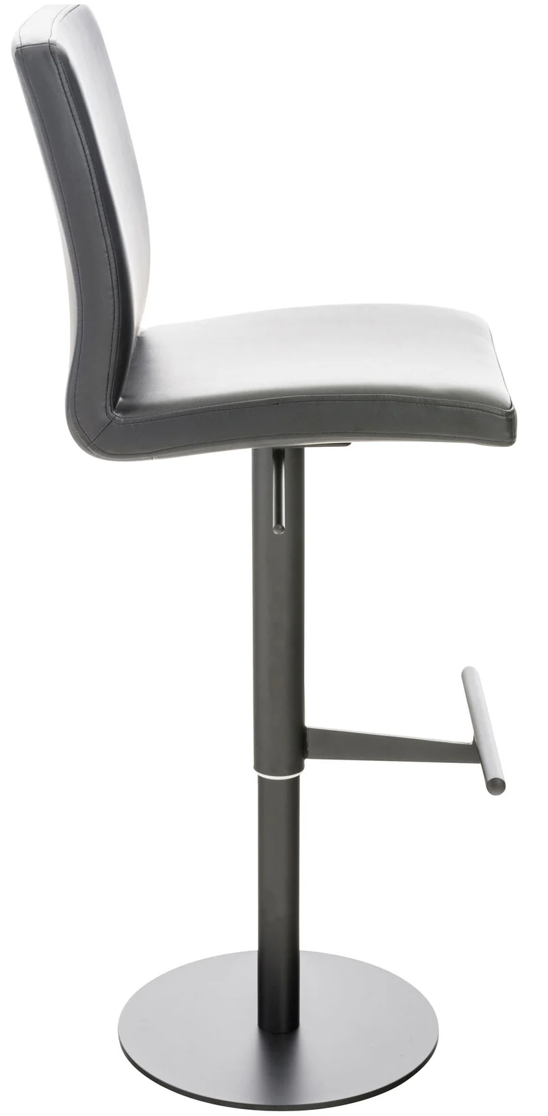 Lot de 2 tabourets de bar avec repose-pieds et dossier assise en similicuir noir cadre métal noir 10_0006747