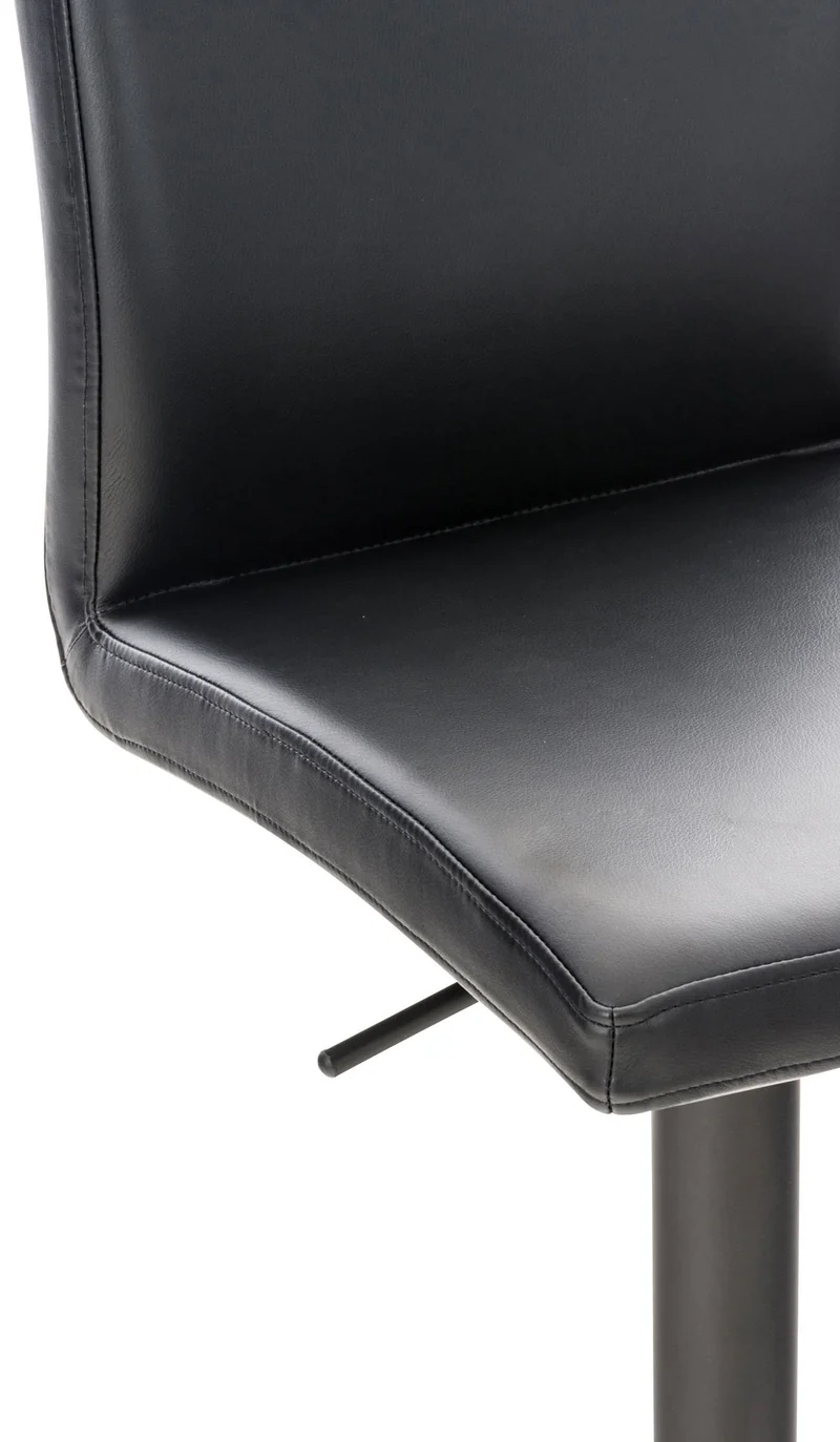 Lot de 2 tabourets de bar avec repose-pieds et dossier assise en similicuir noir cadre métal noir 10_0006747