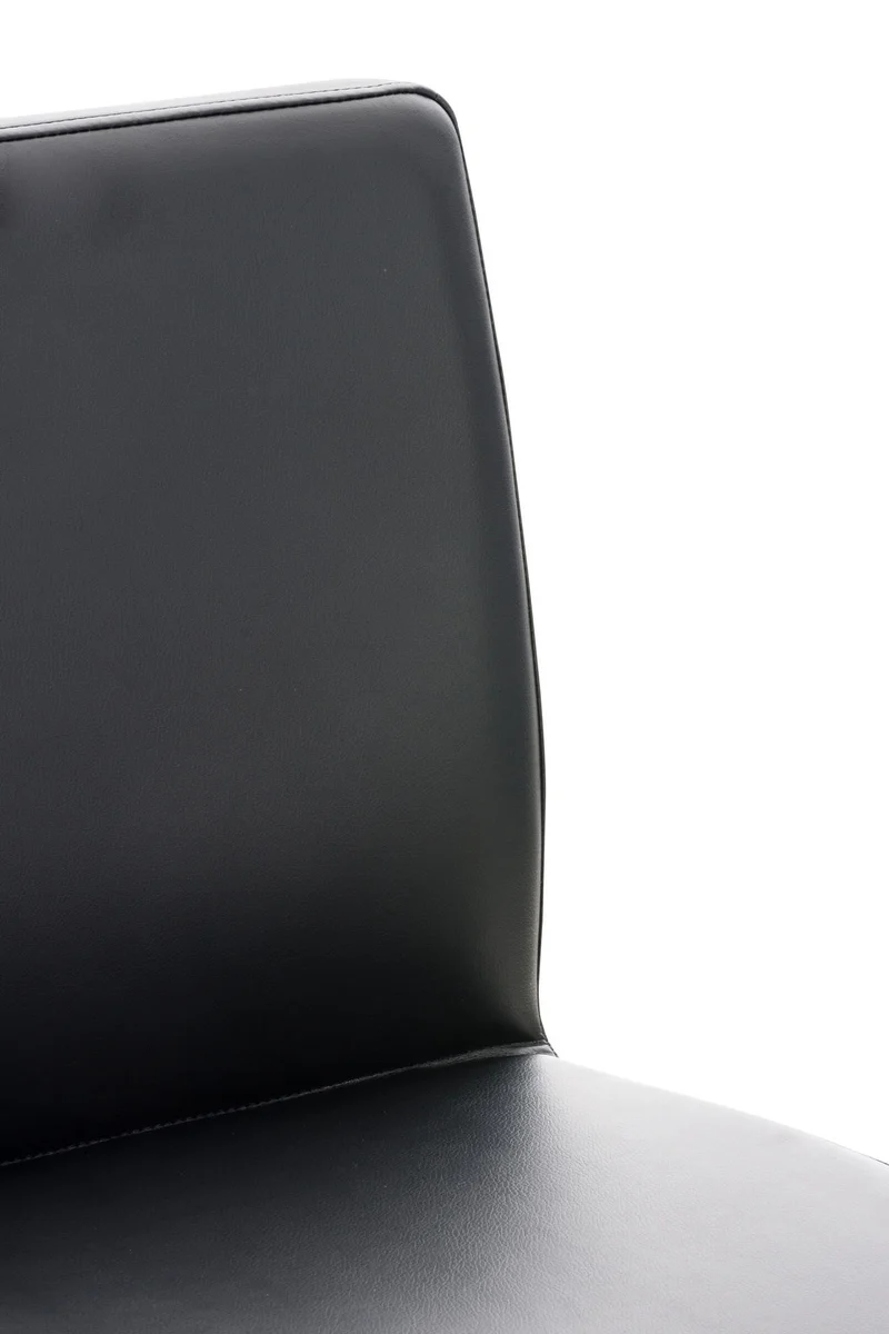 Lot de 2 tabourets de bar avec repose-pieds et dossier assise en similicuir noir cadre métal noir 10_0006747