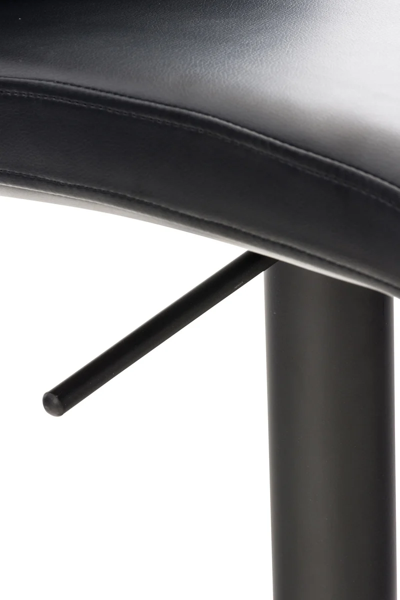 Lot de 2 tabourets de bar avec repose-pieds et dossier assise en similicuir noir cadre métal noir 10_0006747