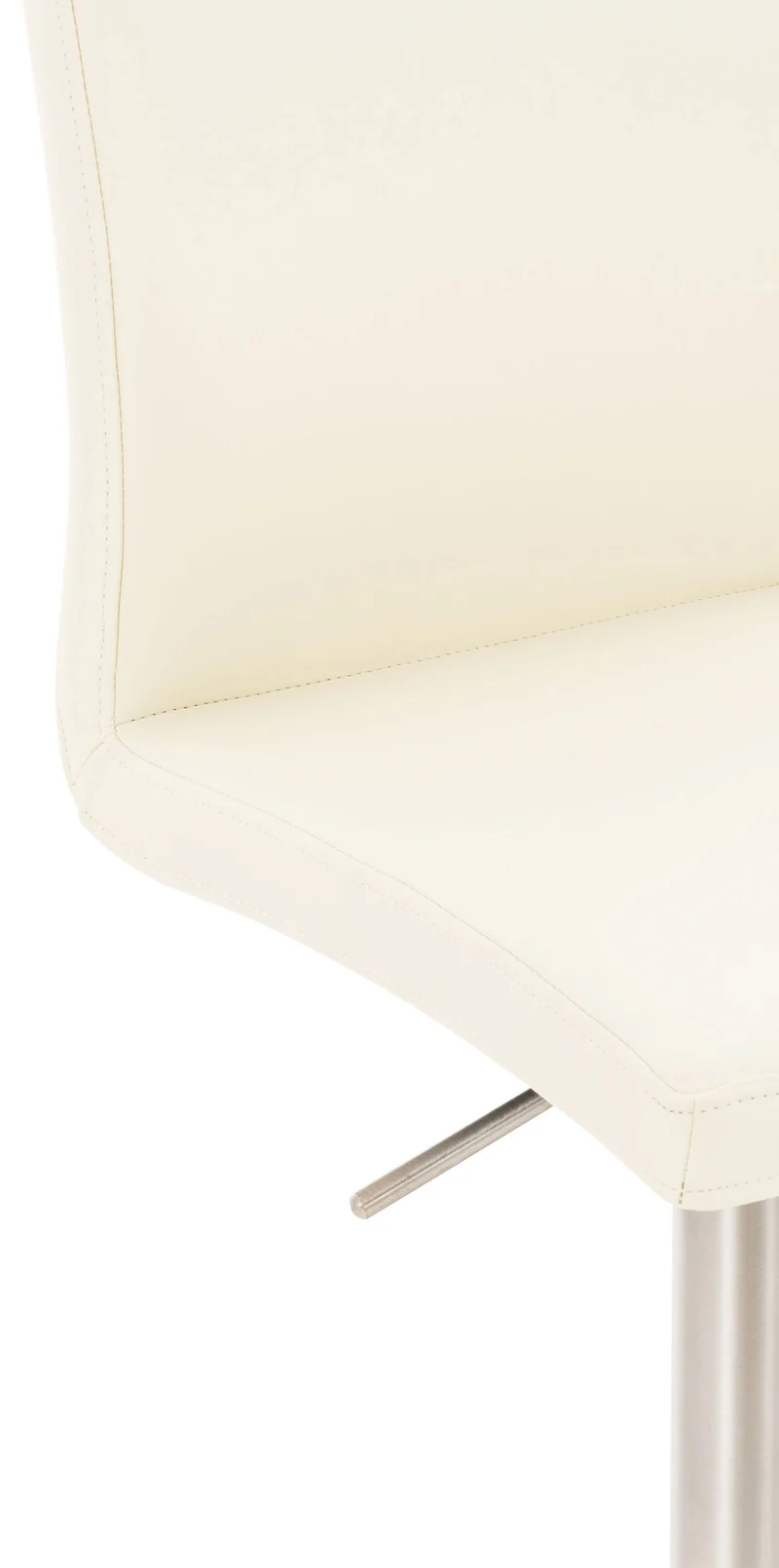 Tabouret de bar x1 réglable en hauteur et pivotant à 360° plateforme ronde en métal assise en PVC crème 10_0004562