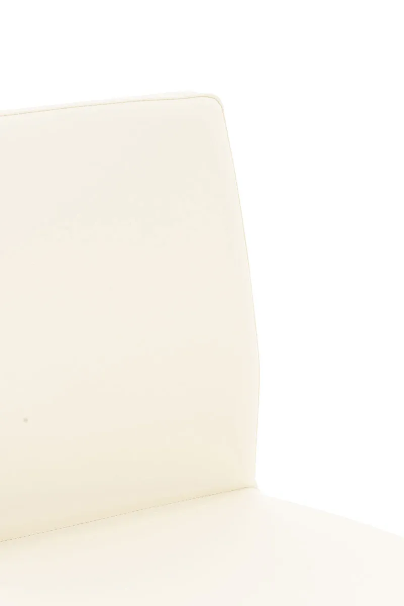 Tabouret de bar x1 réglable en hauteur et pivotant à 360° plateforme ronde en métal assise en PVC crème 10_0004562