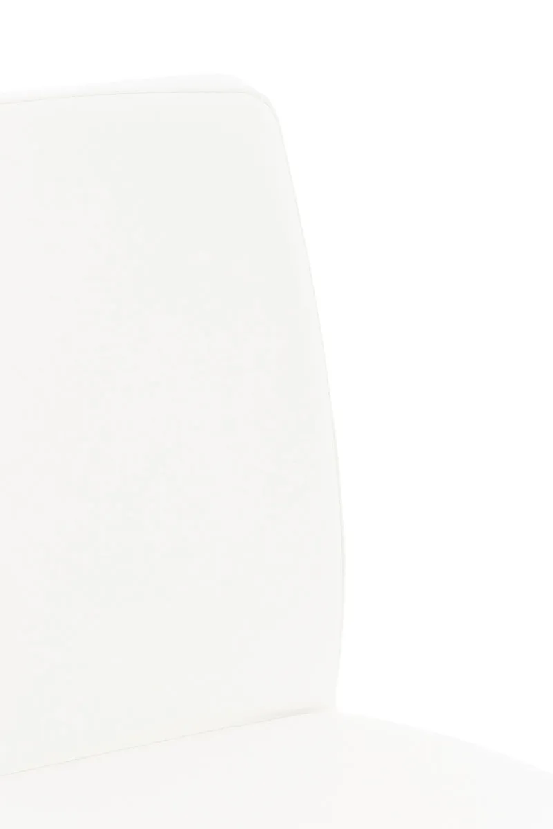Lot de 2 tabourets de bar avec repose-pieds et dossier assise en similicuir blanc cadre acier inoxydable 10_0006241
