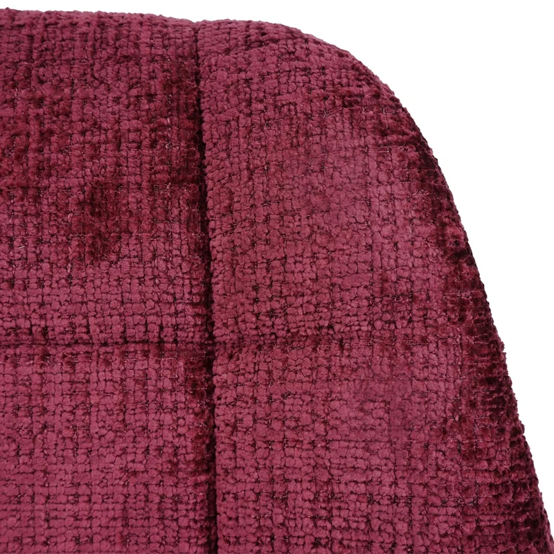 Chaise de salle à manger pivotante 360° en tissu chenille bordeaux pied acier noir mat 04_0009894
